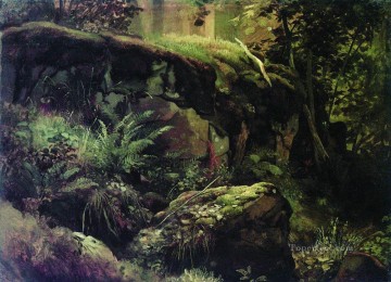 Ivan Ivanovich Shishkin Painting - stones in the forest valaam 1860 classical landscape Ivan Ivanovich
